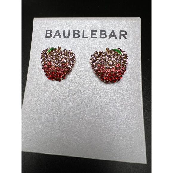 BaubleBar Crystal Apple Earrings - Picture 1 of 5